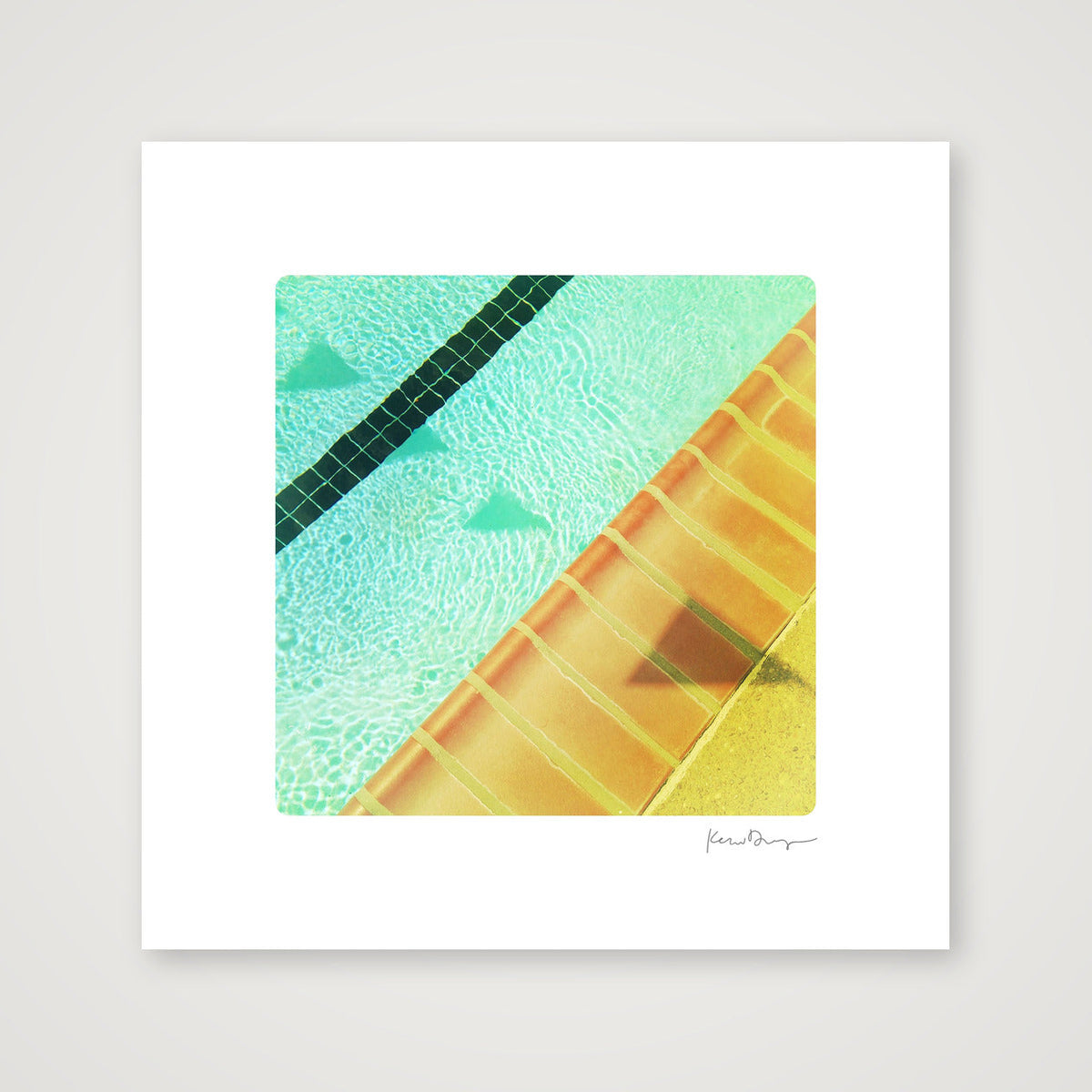 Everyday Joy #3-Pool Bunting Shadows (small) — 30×30cm, 12×12" Print only